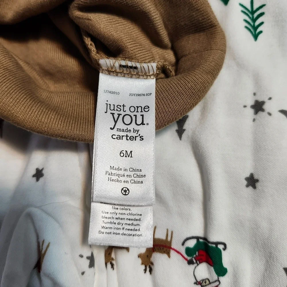 Just One You Made By Carter's Christmas Two Way Zipper Pajama With Antler Hat 6M